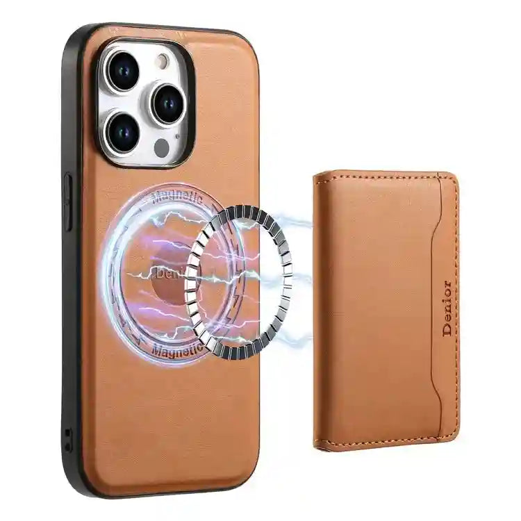 Magnetic Leather Wallet Case for iPhone - Slim Shock-Absorbing Cover Tidesmit