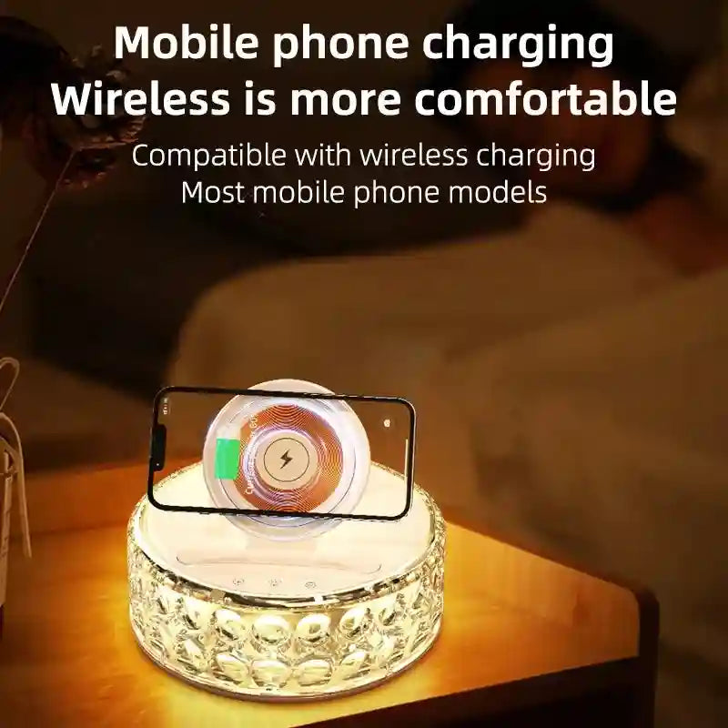 Wireless Charging Camping Lamp | 15W Fast Charge Desk Light - White Tidesmit