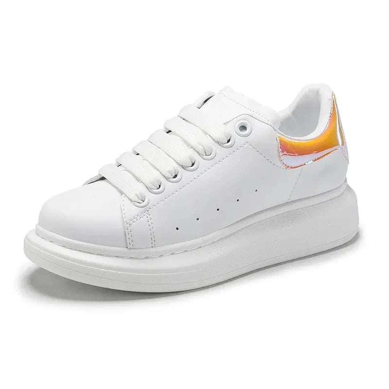 2023 Luxury White Shoes Brand Logo Custom Sneakers Male Female Vulcanize Shoes Thick Bottom Increased Vulcanized Shoes