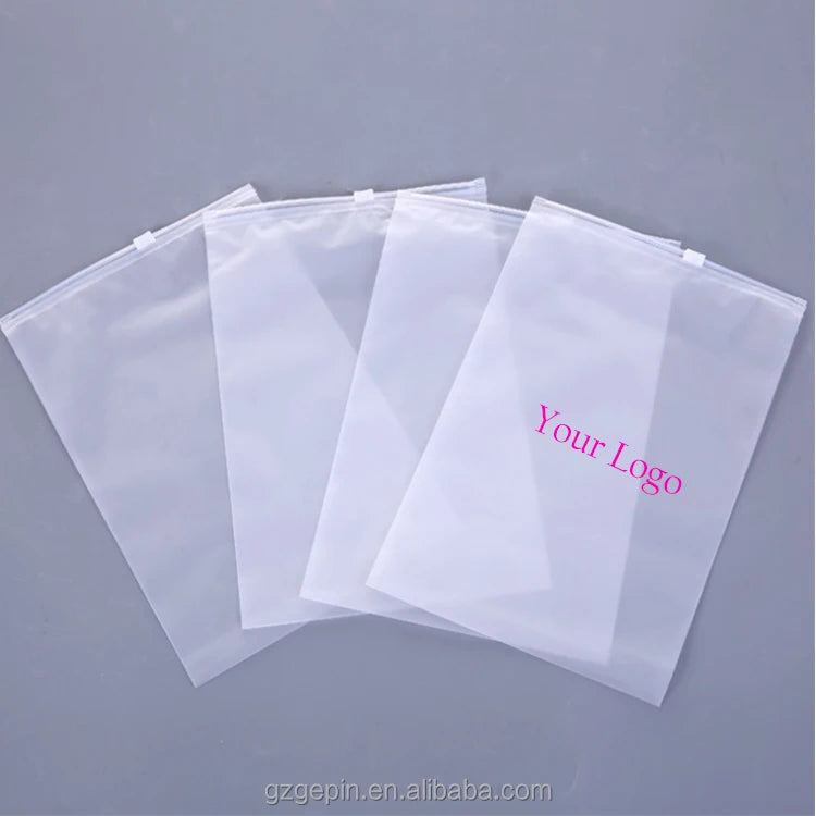 Rapid Production Custom Printing Resealable Frosted PE Plastic Bag Clothing Packaging Frosted Slider Zipper Bag With Your Logo