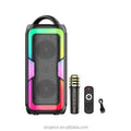 Portable Bluetooth Speaker with Dual 4 Inch Drivers and Orange LED Orange Universal plastic My Store