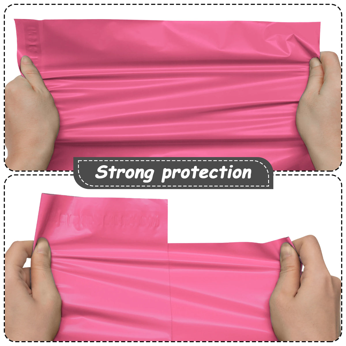 2-Day Shipping 5-Day Delivery 10x13 Inch 100 Pieces Pink Courier Bag Thick Durable Self-Sealing Strong Bonded Shipping Bag