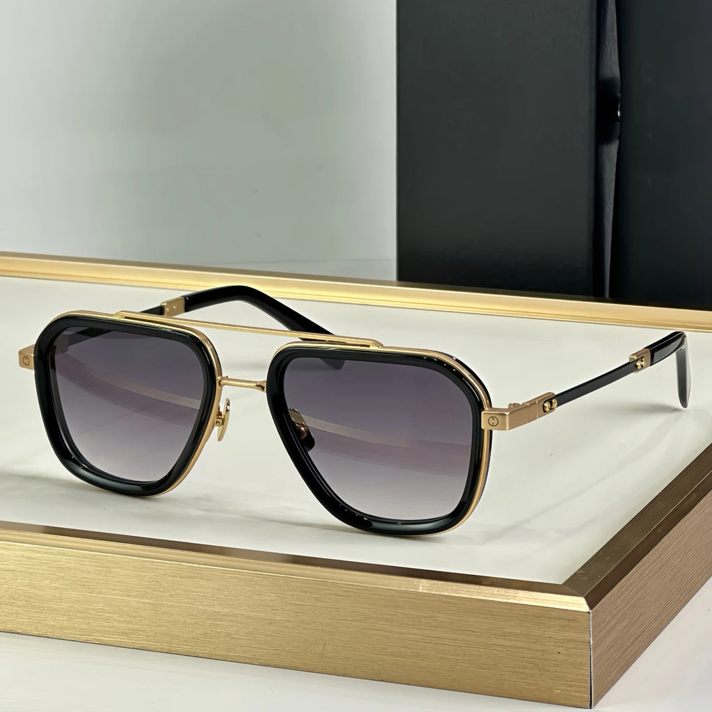 2026 New Design Luxury UV400 Pilot  Sunglasses Women's Square Glasses and Men's Titanium Metal Frame Durable and Stylish