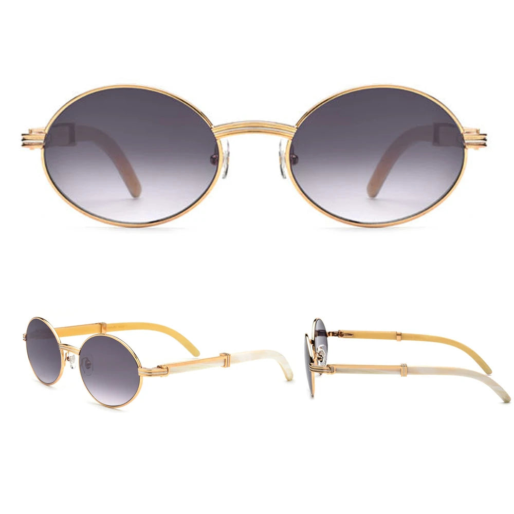 China Fashion Designer Buffalo Horn Glasses Trendy High Quality  Luxury Private Label Sunglasses for Men Sun Glasses