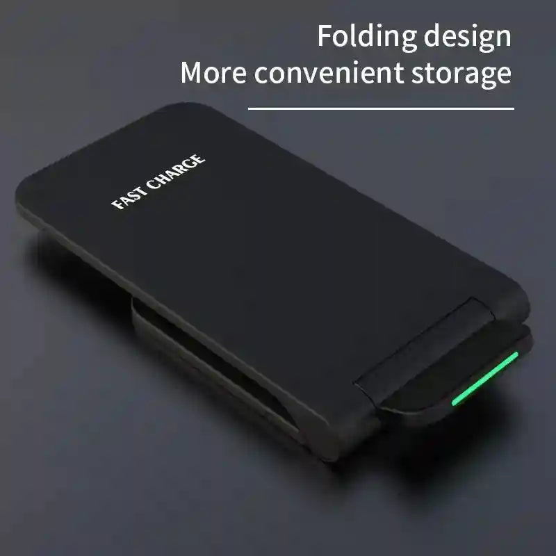 15W Foldable Wireless Charger Stand - Qi Certified Fast Charging Tidesmit
