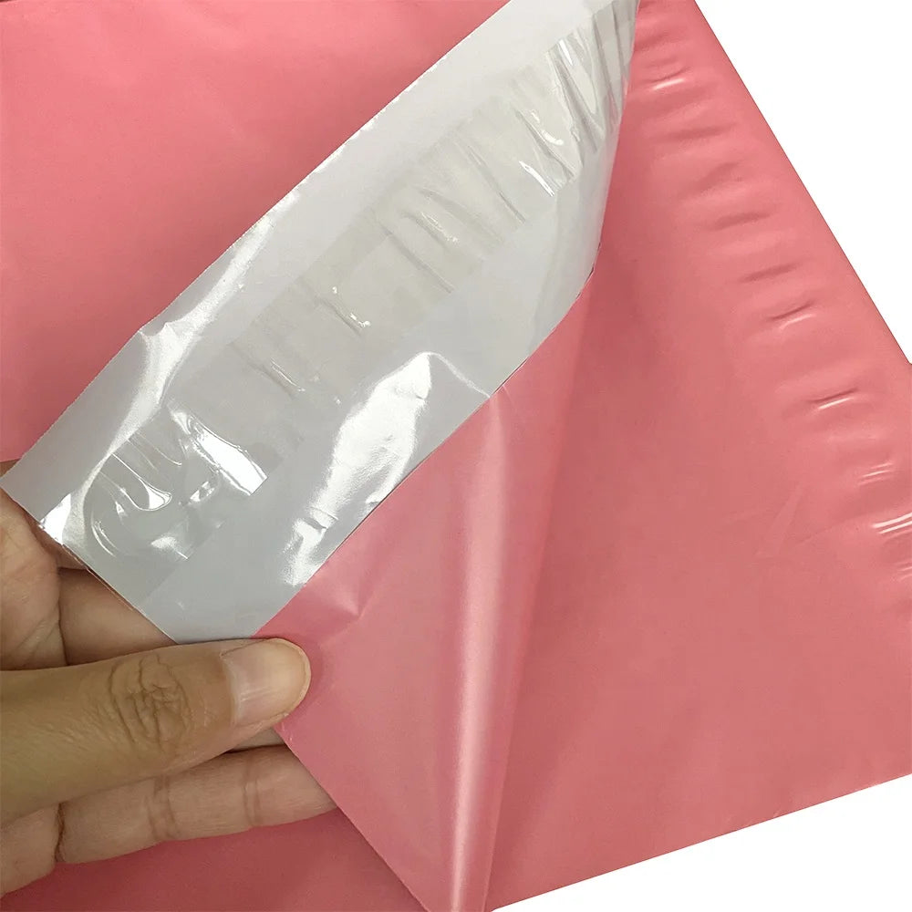 White poly mailer shipping bag with self-seal adhesive strip