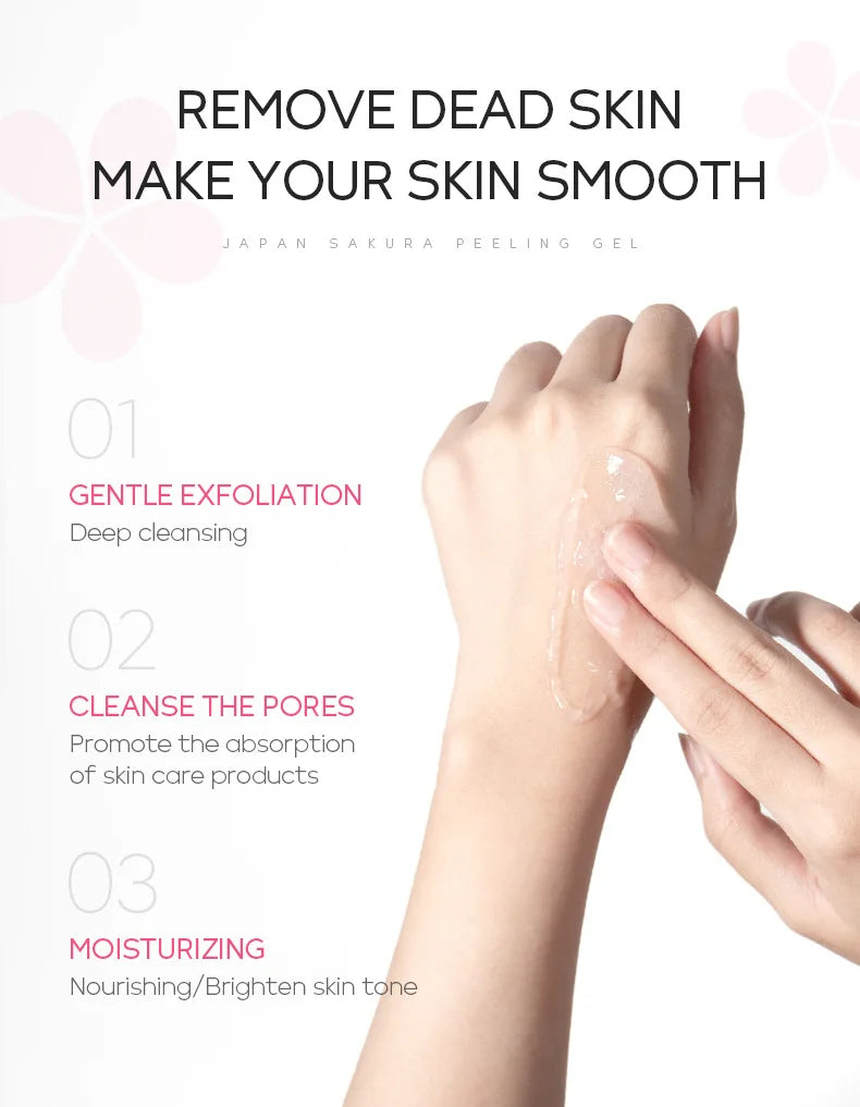Sakura Exfoliating Face Scrub Gel - Deep Pore Cleanser for Smooth Skin Scrubs Treatments Tidesmit