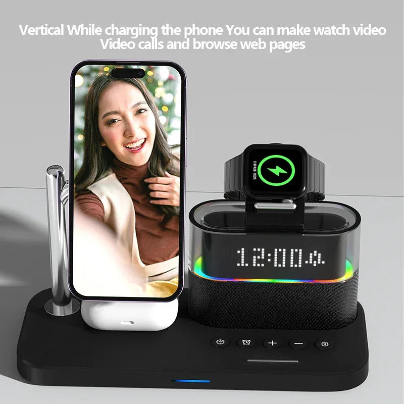 5-in-1 Magnetic Wireless Charger Stand with Fast USB-C PD Power Tidesmit