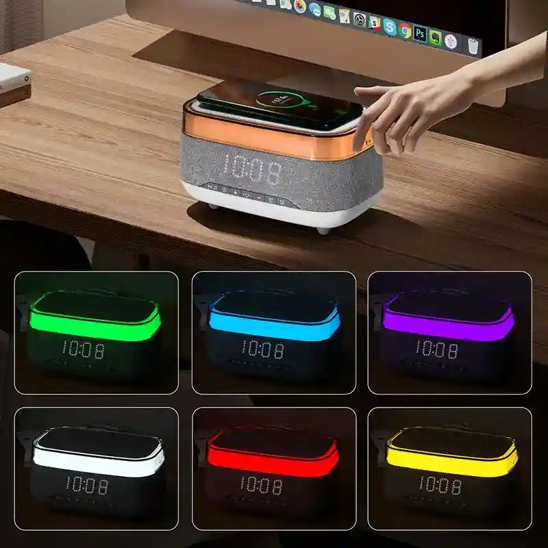 15W Wireless Charger Alarm Clock with RGB LED - Qi Certified Tidesmit