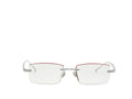 Unisex Luxury Diamond Pattern Rimless Rectangle 925 Silver Glasses-Lightweight & Durable Daily Wear for All Face Shapes Adults