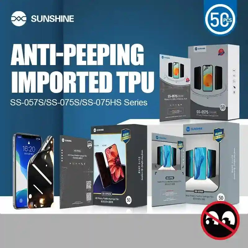 Privacy Hydrogel Screen Protector Matte Film 50PCS for All Phone Models Tidesmit