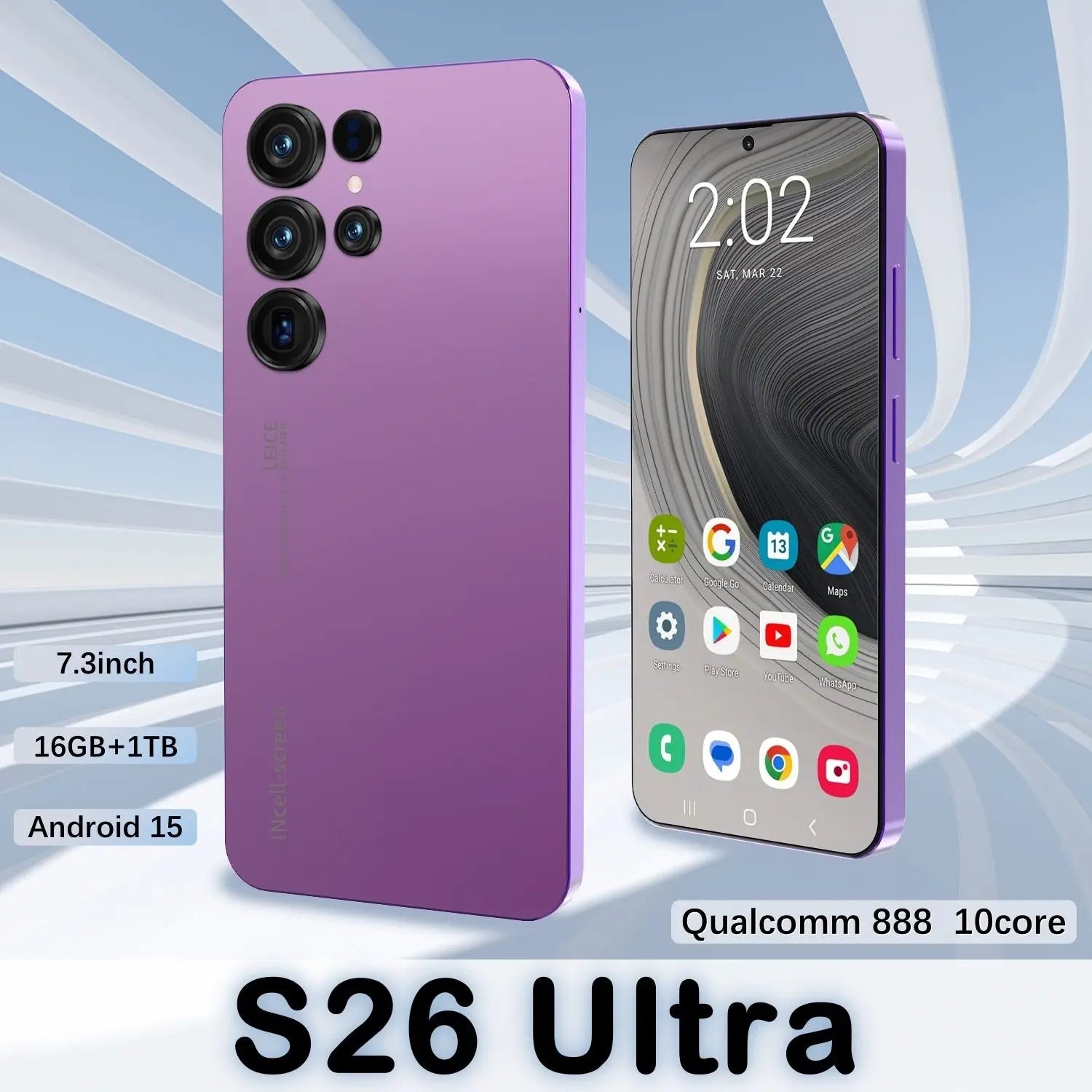 2026 New S26 Ultra 5G Smartphone Original 7.3 Inch 16GB+1TB 108MP HD Beauty Camera Unlocked Dual Card Android 15 Mobilephone