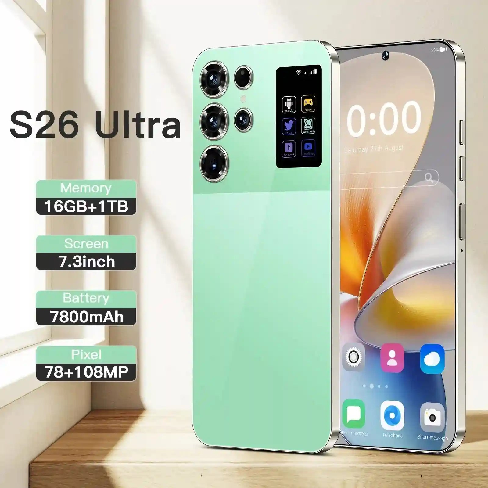 S26 Ultra 5G Smartphone 16GB RAM 1TB Storage - Unlocked Dual SIM Tidesmit