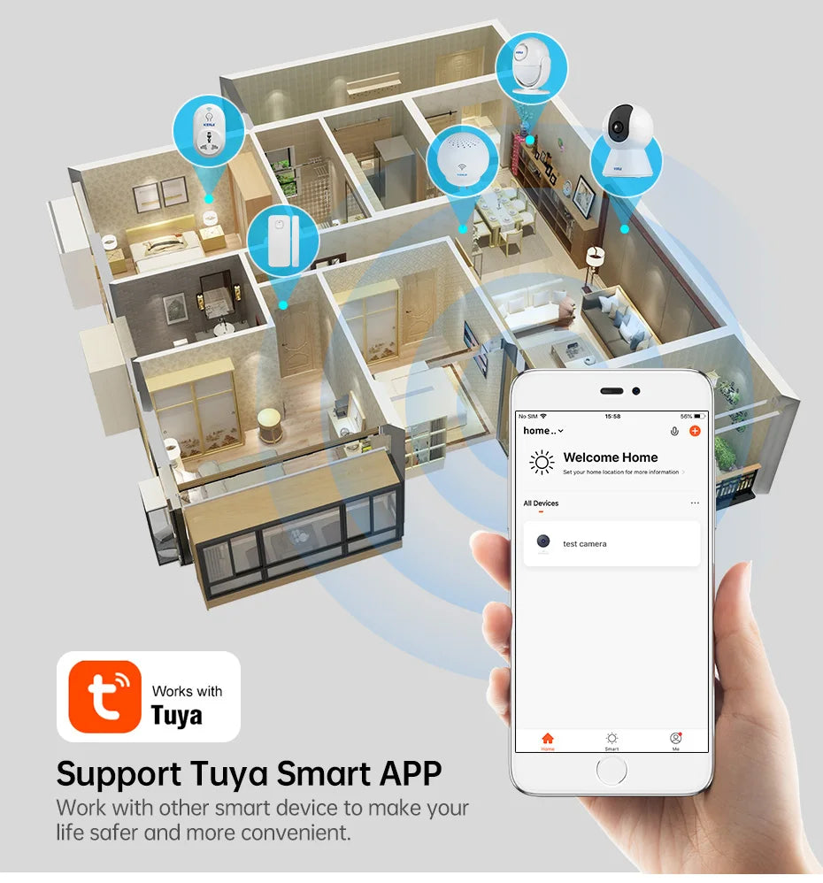 KERUI Onvif  4K 5MP 8MP WiFi IP Camera Indoor Wireless Home Security CCTV Surveillance Camera With Tuya Smart Auto Tracking