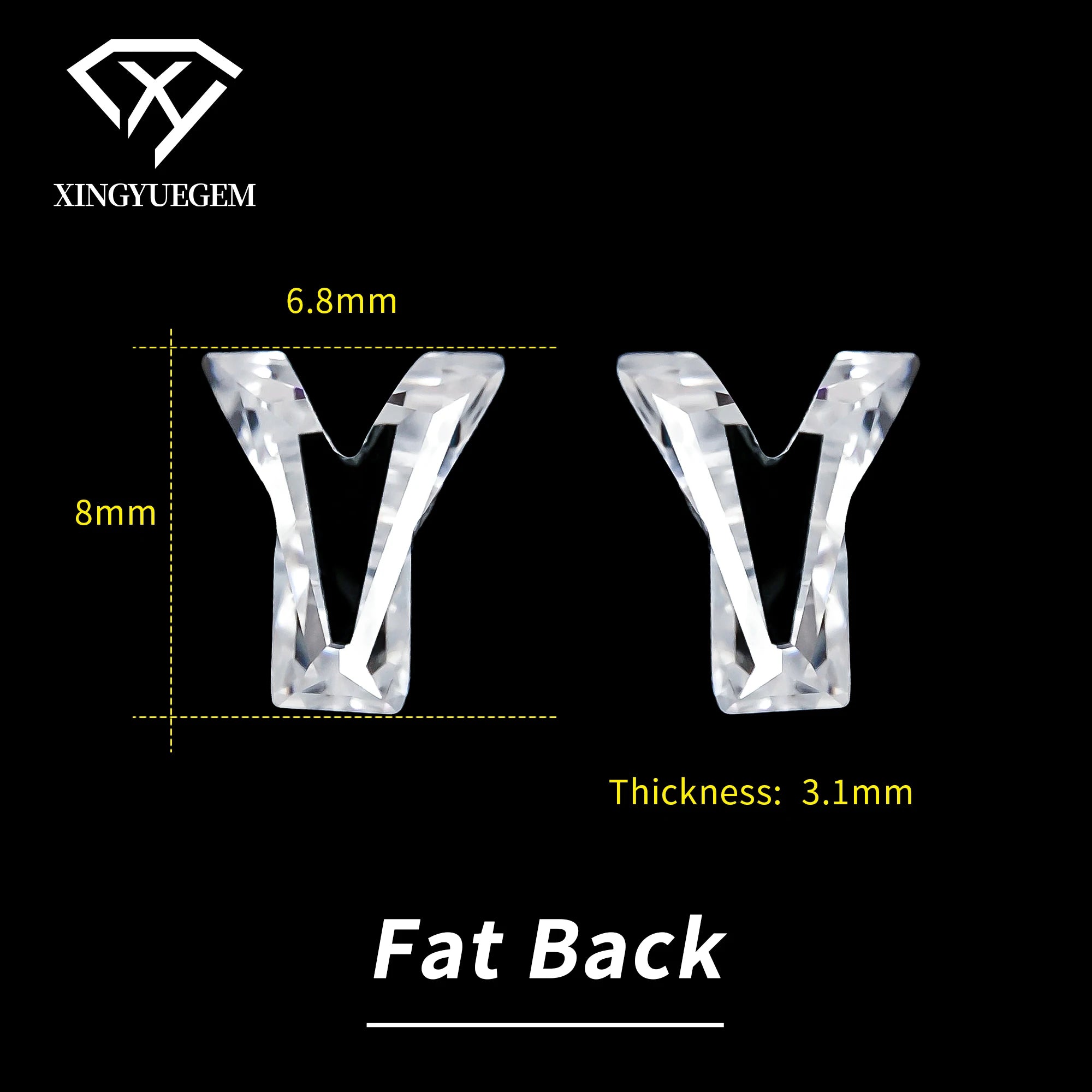 Customizable GRA Certified A-Z White D VVS Lab Created Moissanite Fancy Color Play/Fire Alphabet Jewelry Loose Stone 0.8-1.5CT