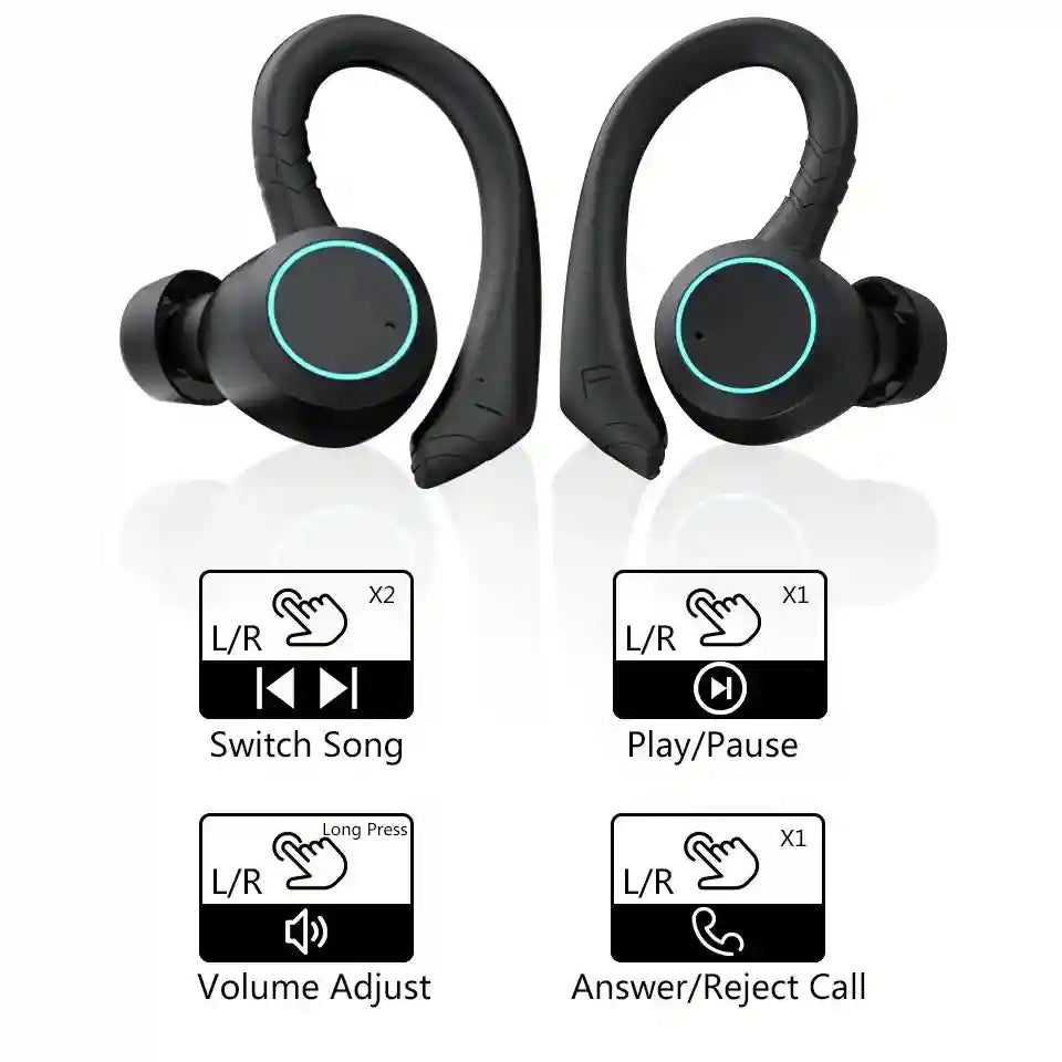 Tidesmit BE1033 Wireless Sport Earbuds | IPX7 Waterproof | Black & Green Tidesmit