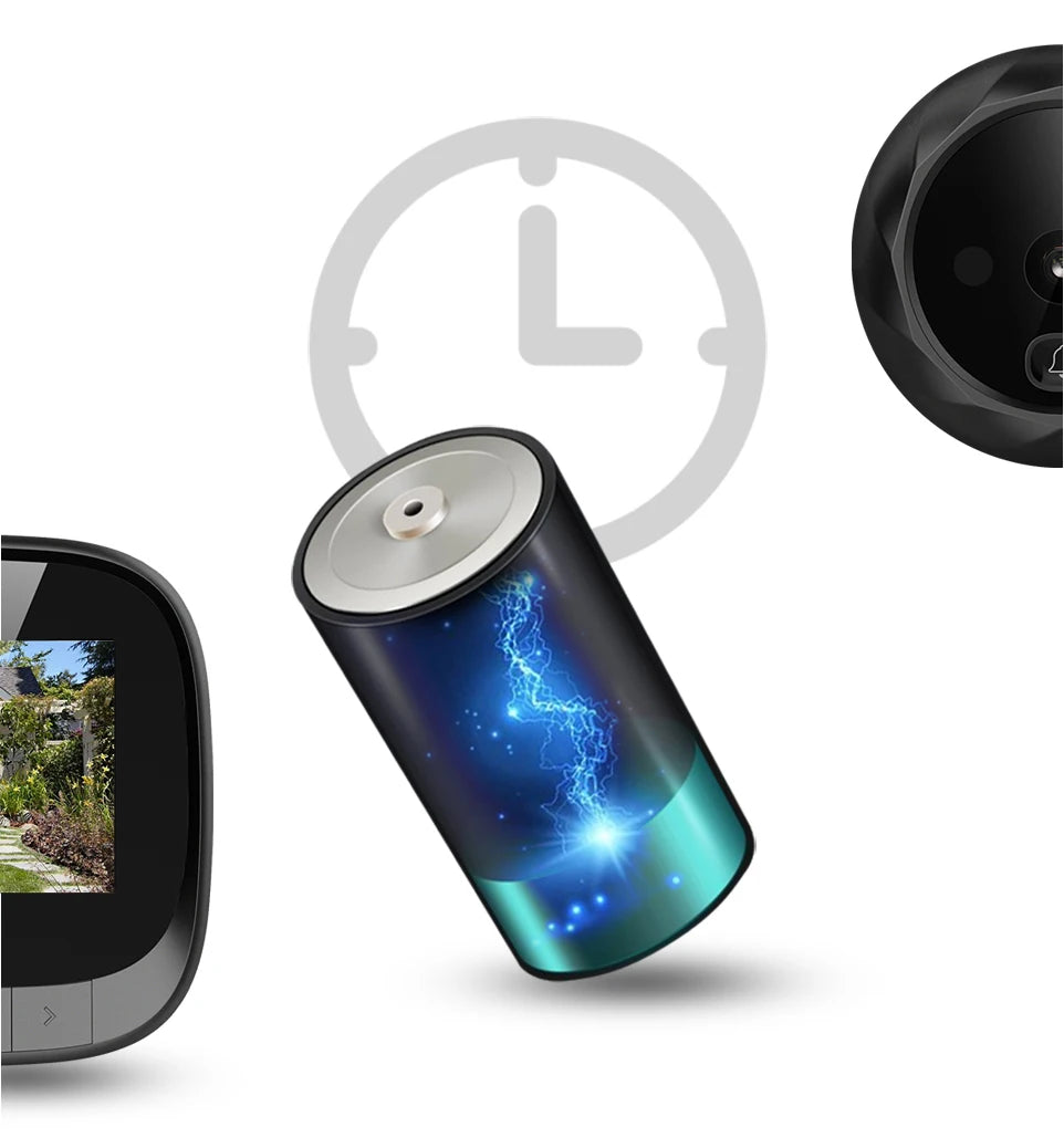KAK 2.4"  LCD Screen Electronic Door Viewer Bell IR Night Door Peephole Camera Photo Recording Digital Door Camera Smart Viewer