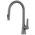 Bagnolux Titanium Black Brushed Deck Mounted Kitchen Faucet Two Function Single Handle Pull Out Mixer Hot and Cold Water Taps