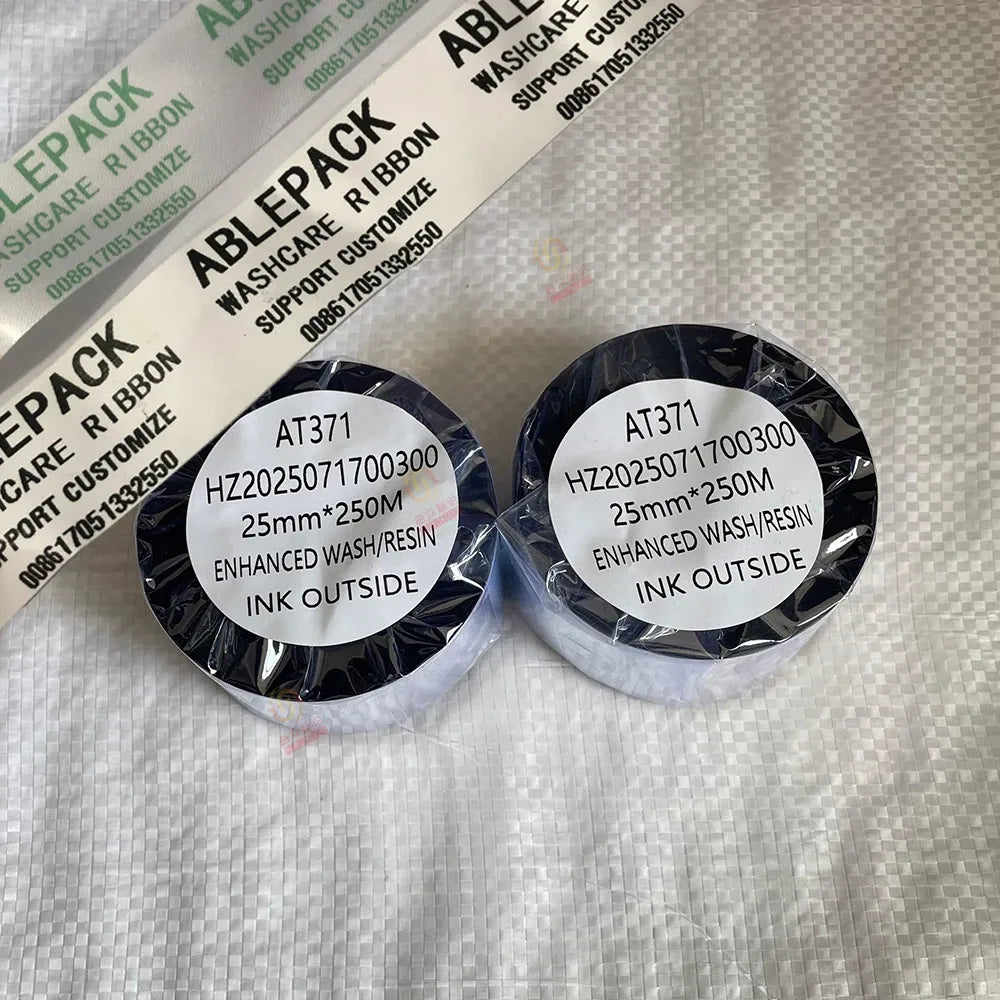 Thermal Transfer Ribbon Wax Resin 40mm Compatible for Thermal Transfer Barcode Printer Garment Wash Care UNIONCODING