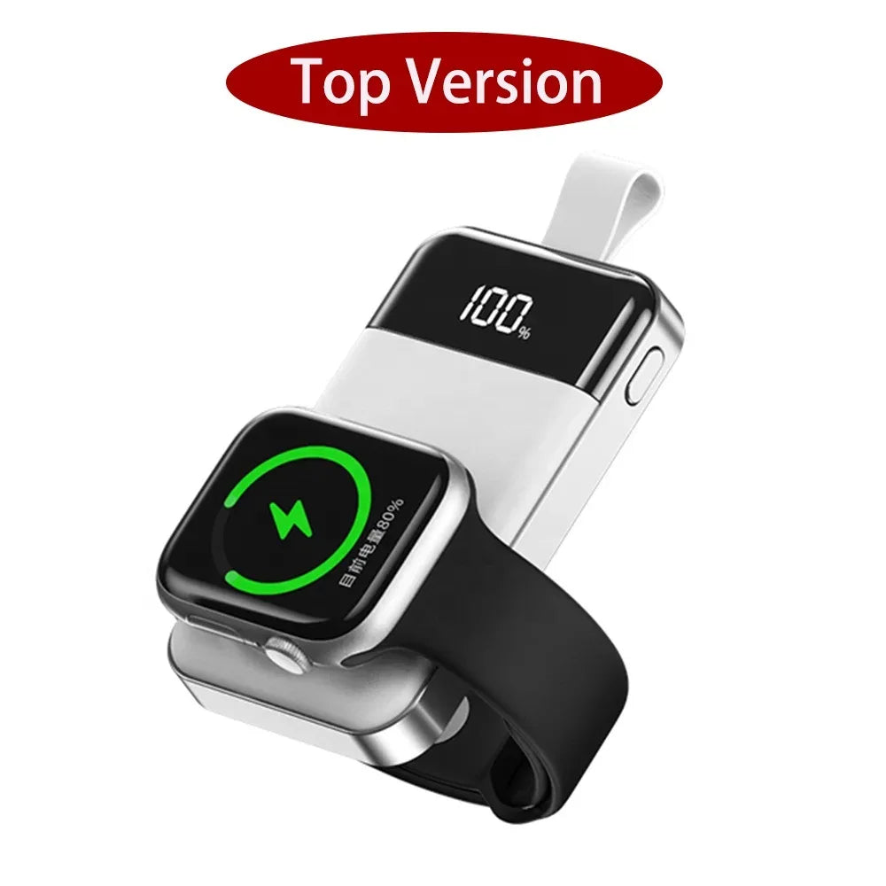 Portable Apple Watch Charger - Fast Wireless Power Bank Silver Tidesmit