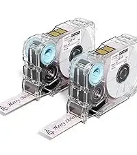 Gold-printed navy satin ribbon tape cartridge spools for ribbon label printing