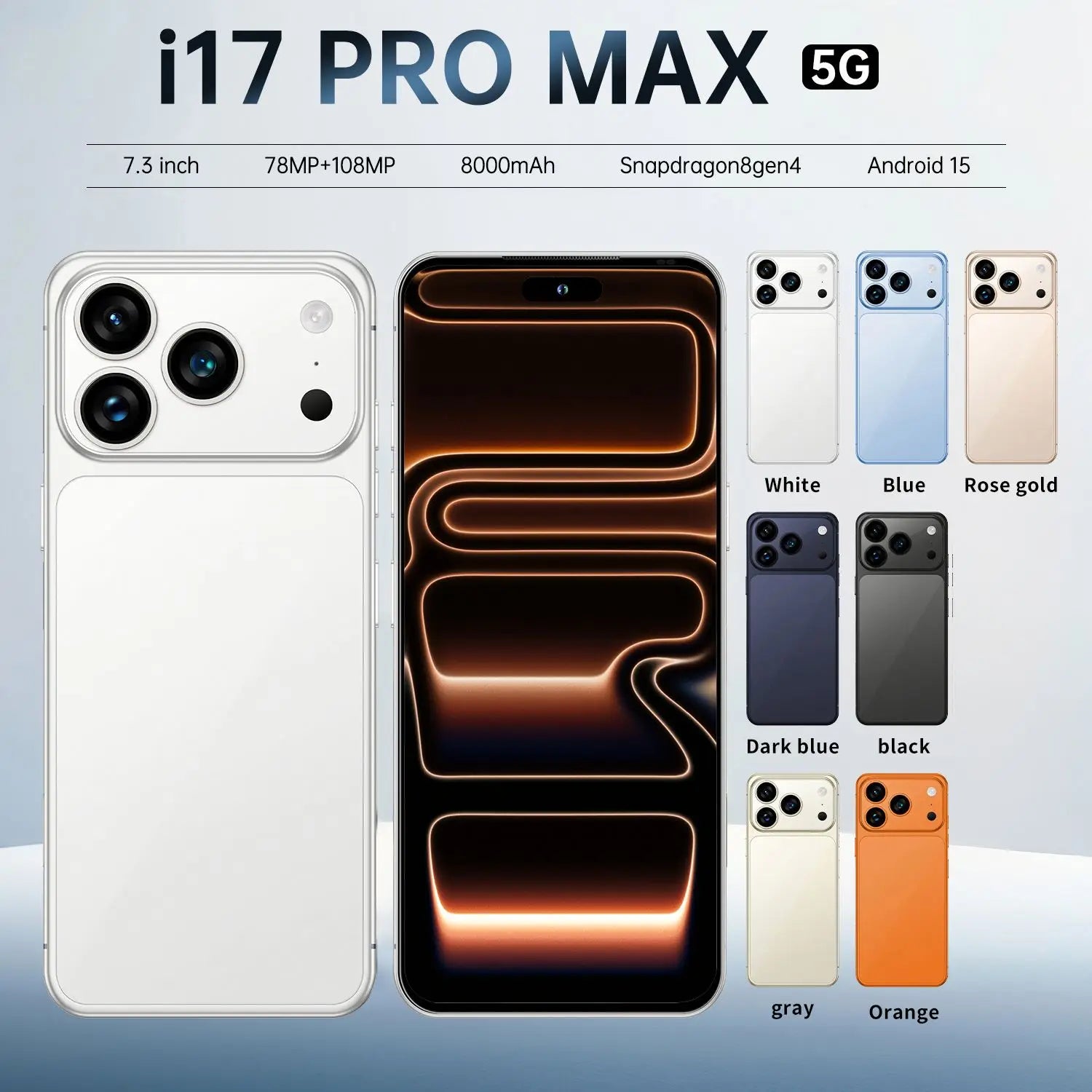 Android 15 Smartphone 16GB 1TB, 108MP Camera, 7.3 Inch AMOLED Display Tidesmit