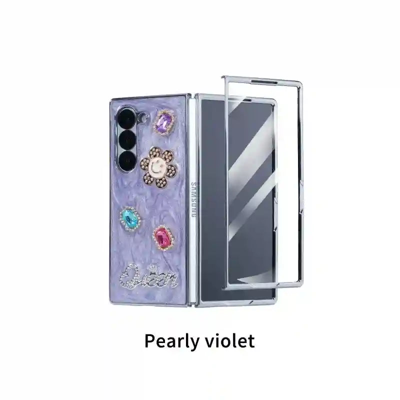 Samsung Z Fold 6 Screen Protector Tempered Glass | 9H Hardness Case-Friendly Light Purple OPP Bag Tidesmit
