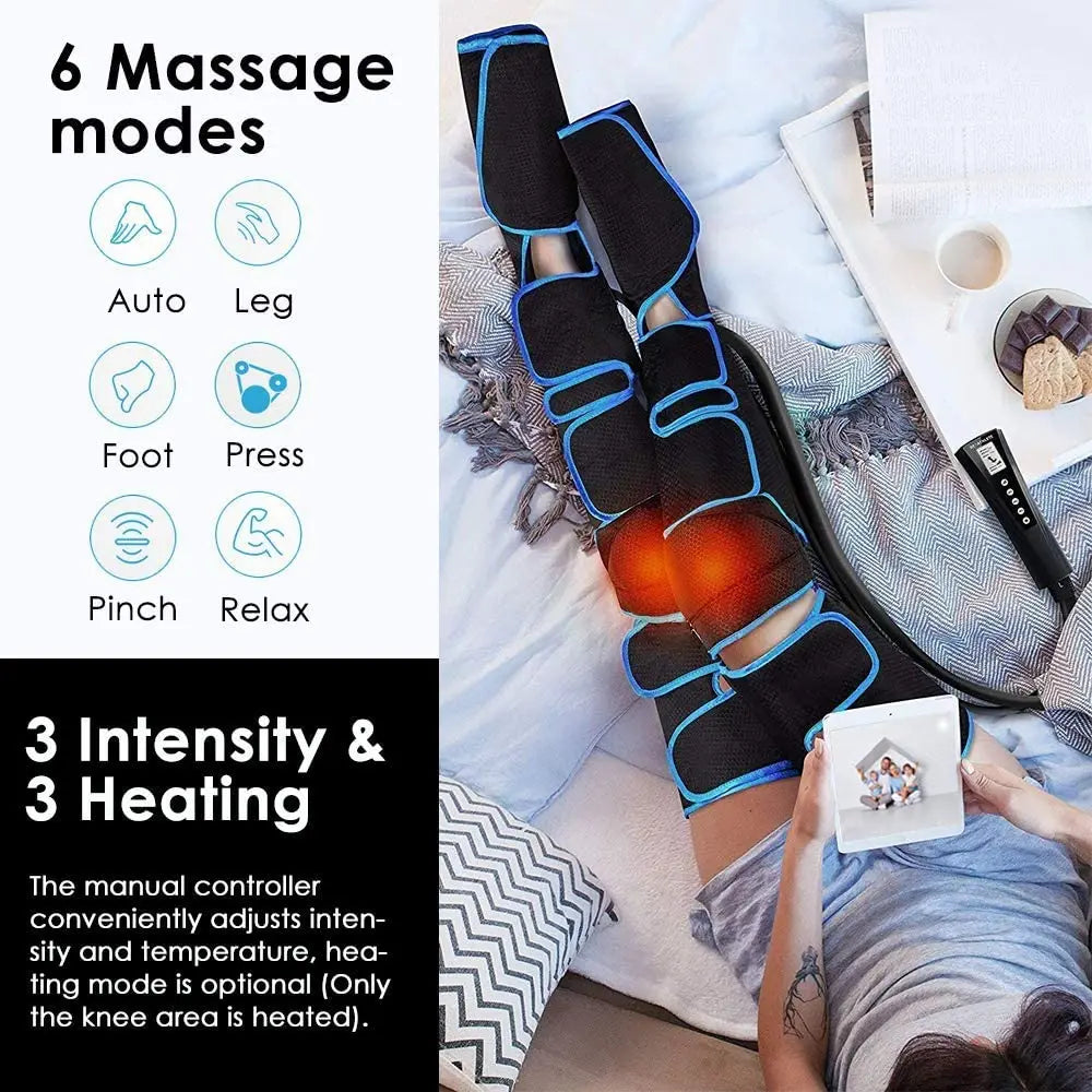 Leg Air Compression Massager with Heat Therapy for Circulation Relief Body Shaping Massage Equipment Tidesmit