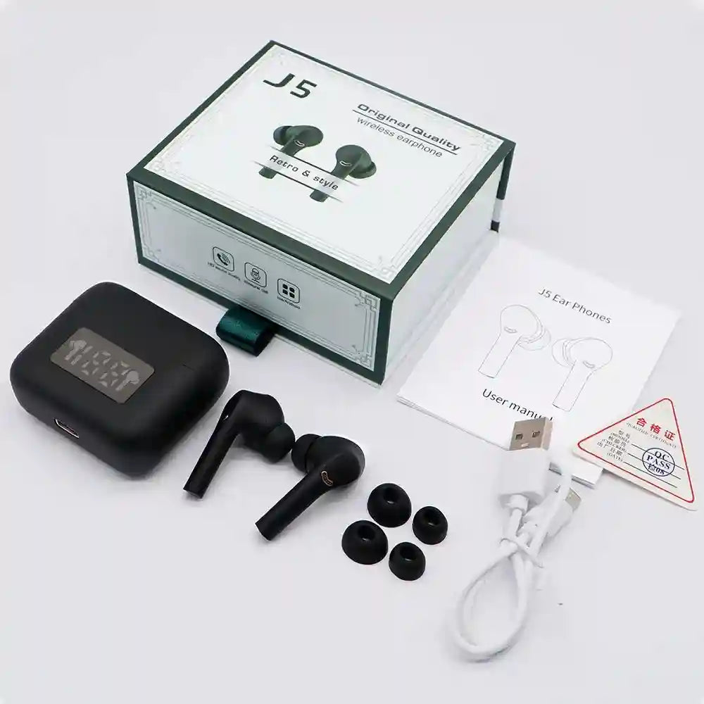 Wireless Bluetooth Earbuds, 6-Hour Battery, LED Display | Tidesmit Tidesmit