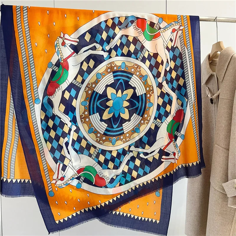 New Designer Warm Soft Pashmina Neck Scarves Shawl Blanket Water Soluble Lambs Luxury Wool Scarf