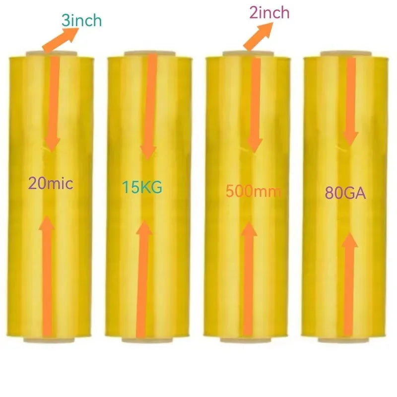 Yellow pre-masking tape rolls with clear backing film for surface protection