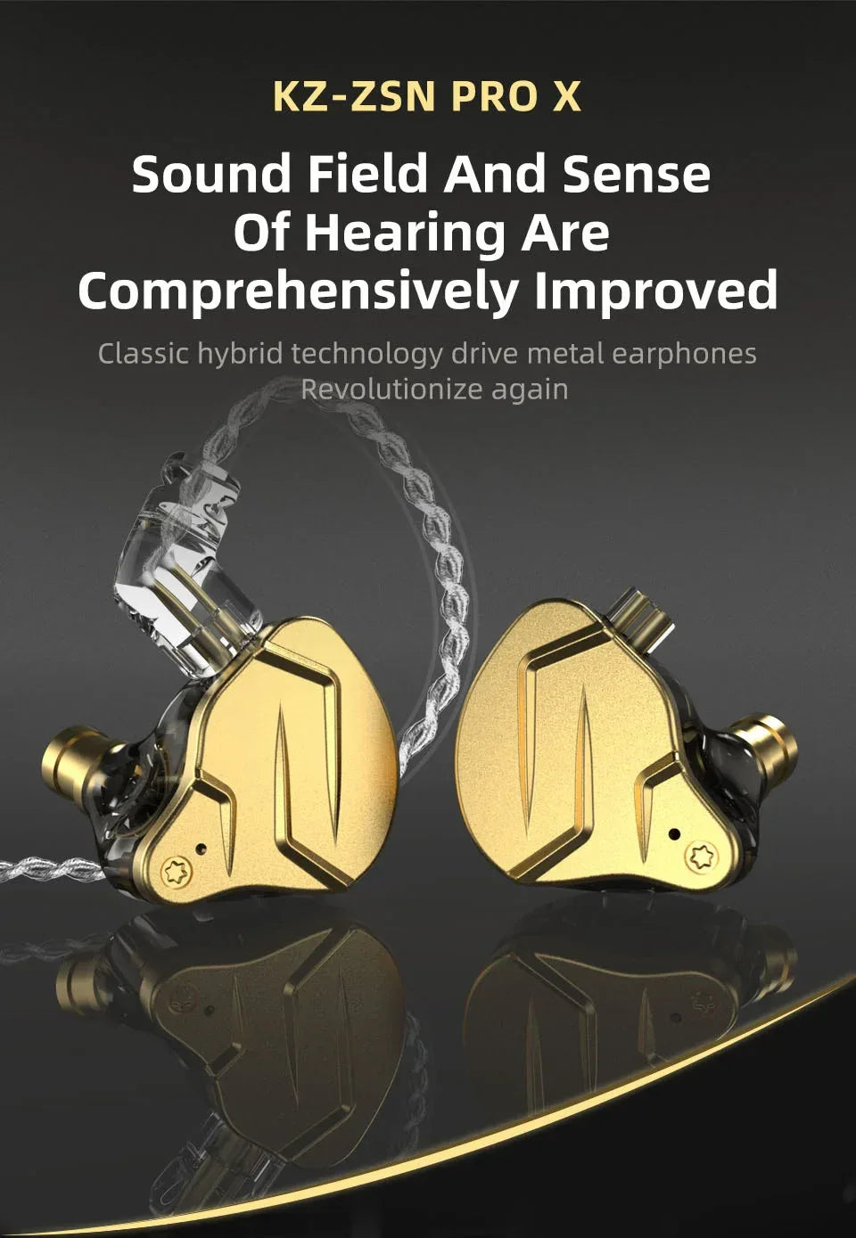 KZ ZSN Pro X Metal Earphones 1BA+1DD Hybrid Technology HIFI Bass Earbuds In Ear Monitor Headphone Sport Noise Cancelling Headset Tidesmit