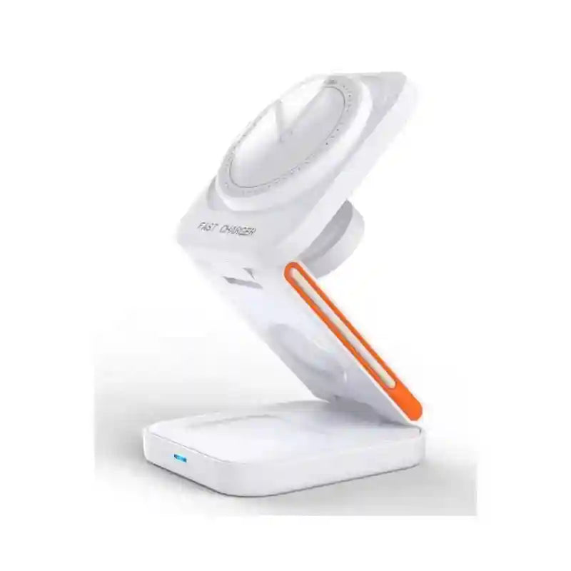 3-in-1 Magnetic Wireless Charger Stand – 15W Fast Qi Certified Station Tidesmit