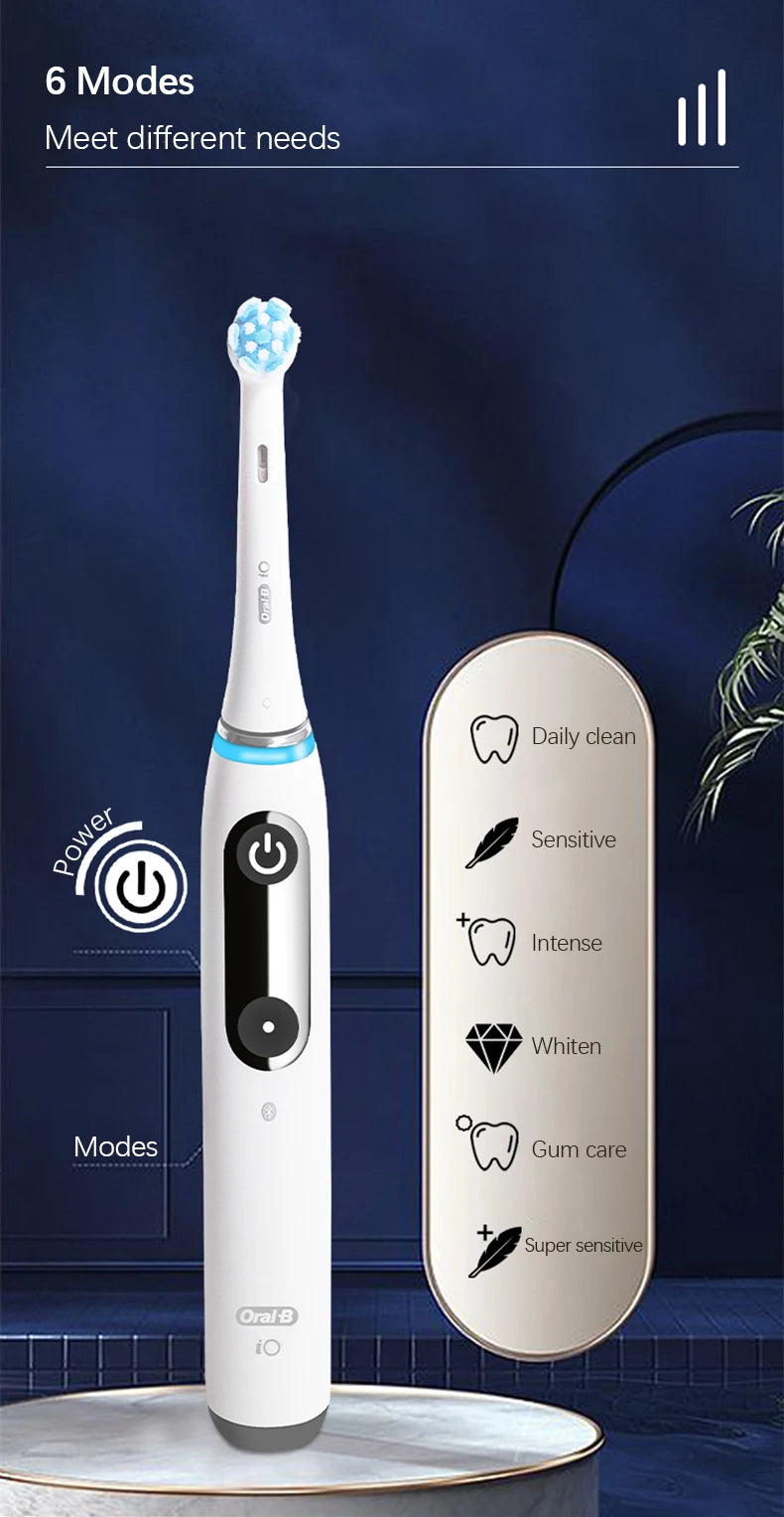 Oral B Electric Toothbrush IO Series Rechargeable Waterproof Smart Rotating Timing Electronic Tooth Brushes IO2 IO3 IO4 IO7 IO9