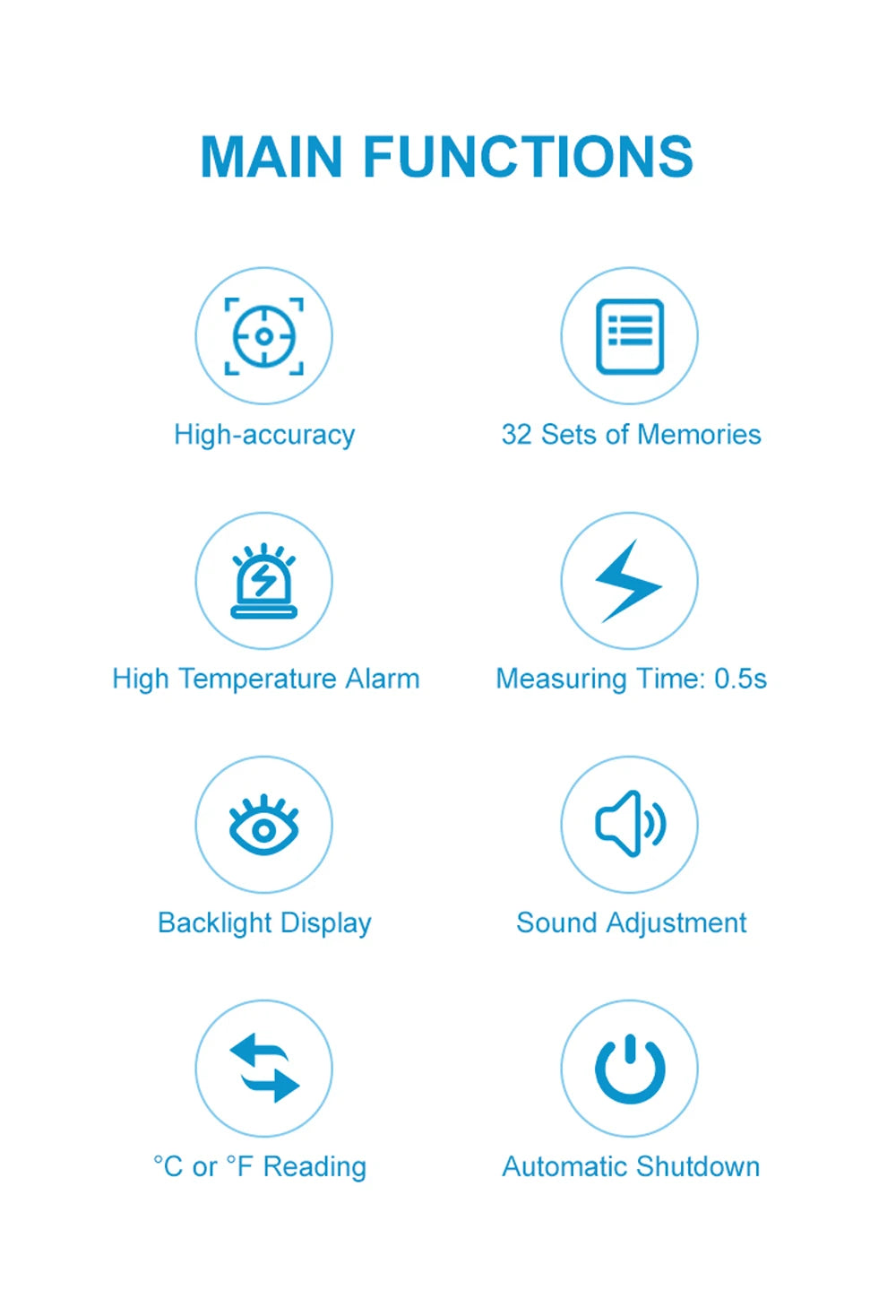 Aicare Digital Thermometer Electronic Non-Contact Medical Infrared for Baby Adults Body Medical Thermometer Home Fever Monitor