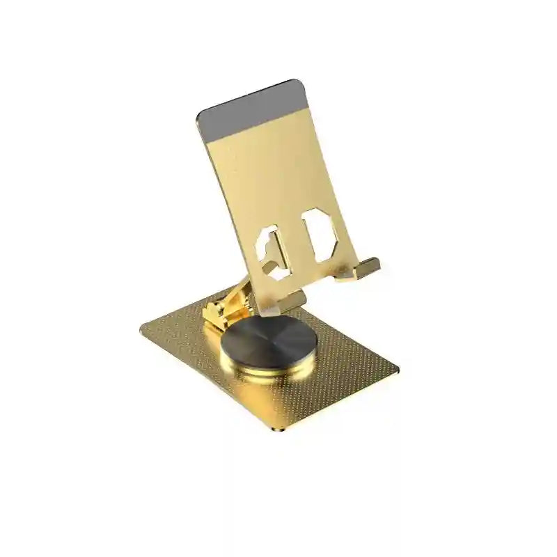 Foldable Aluminum Phone Stand: Adjustable Rotating Desktop Mount Golden Tidesmit
