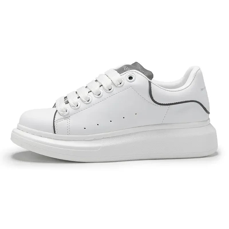 2023 Luxury White Shoes Brand Logo Custom Sneakers Male Female Vulcanize Shoes Thick Bottom Increased Vulcanized Shoes
