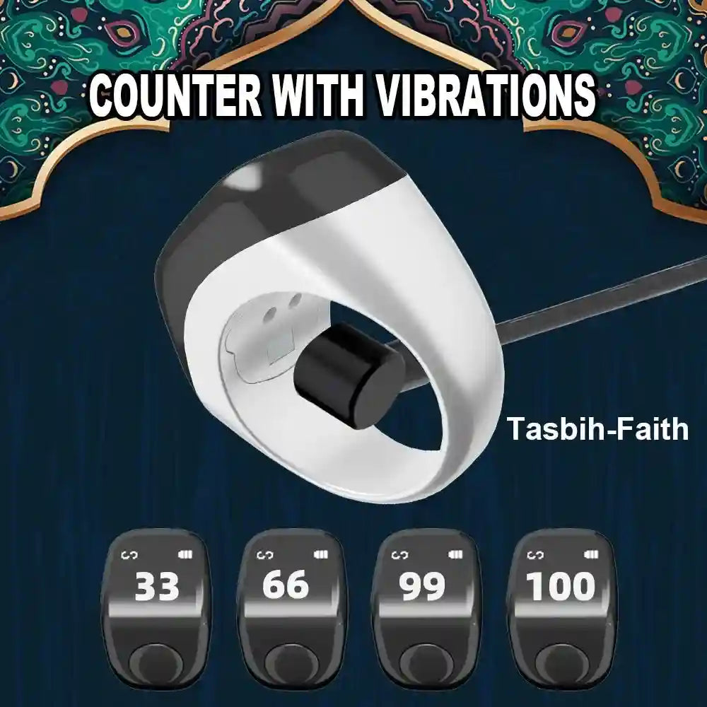 Smart Health Ring F3 - Biometric Heart Rate & Prayer Counter Tidesmit