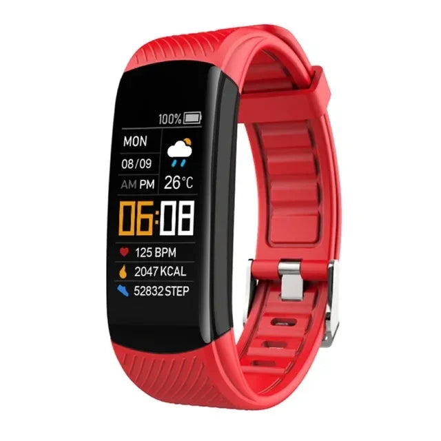 Smartwatch Fitness Tracker with Heart Rate & Blood Oxygen Sensor - 7 Colors Red My Store