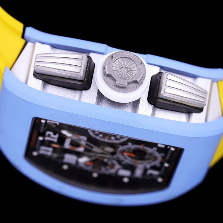 High End Men's Automatic Mechanical Watch 42mm Sapphire Crystal Tonneau Case Rubber Strap Power Reserve Waterproof Sports Luxury