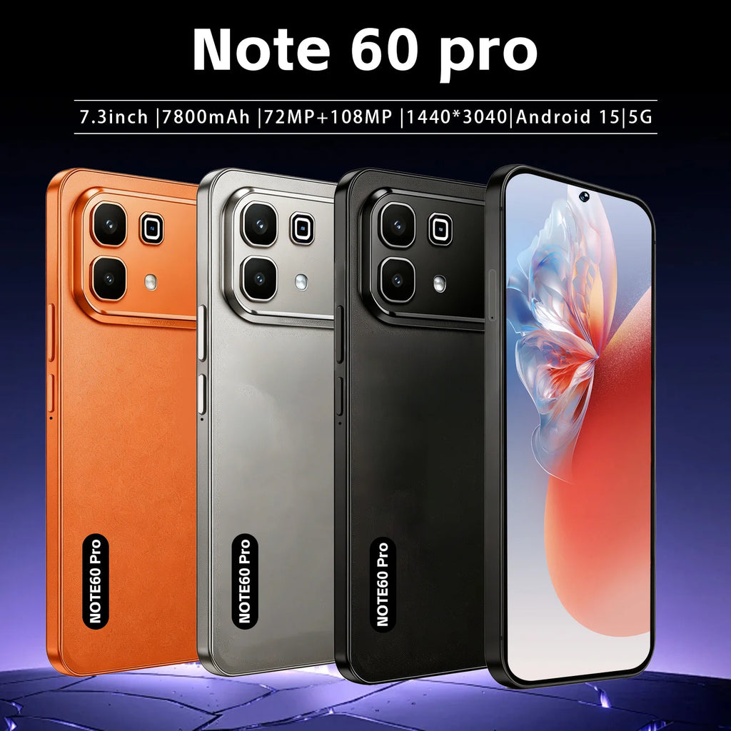 Note 60 Pro 5G smartphone with 16GB RAM 1TB storage, 108MP camera, and 7800mAh battery in sleek design