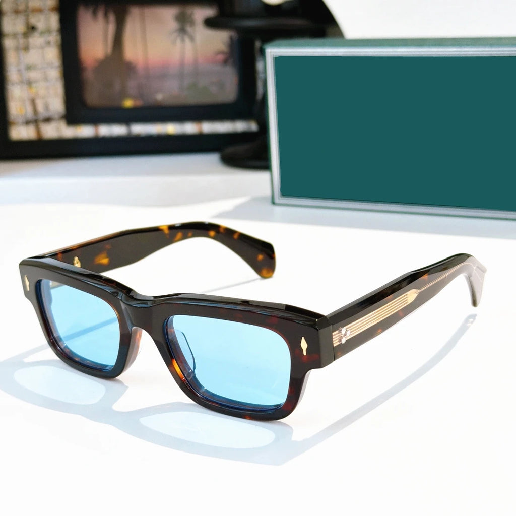 High End Premium Shades Luxury Designer Sun Glasses Unisex Thick Square Acetate Branded Sunglasses for Men and Women
