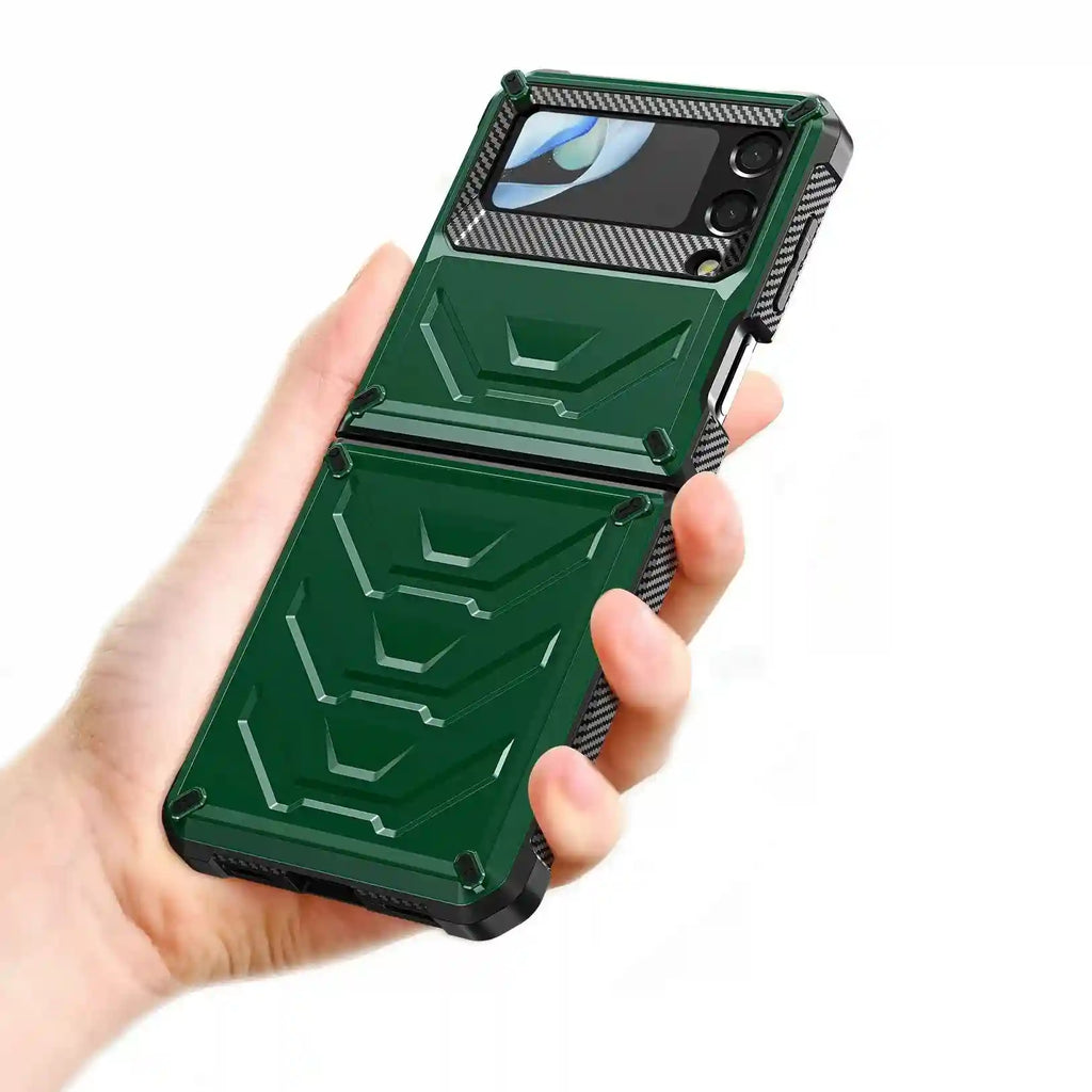 Galaxy Z Flip 4 Shockproof Case with Tempered Glass Screen Protector Tidesmit