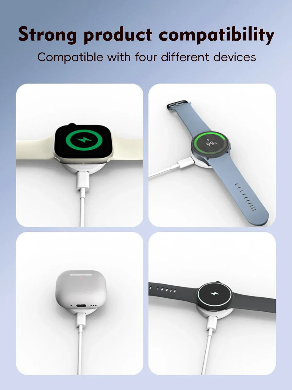 Magnetic Wireless Charger for Galaxy Watch 7 6 5 4 3 - USB-C Port Tidesmit