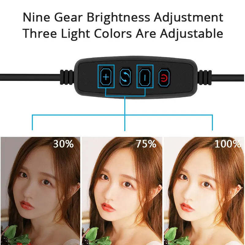 Dimmable LED Ring Light with Adjustable Tripod Stand - Tidesmit EU Tidesmit