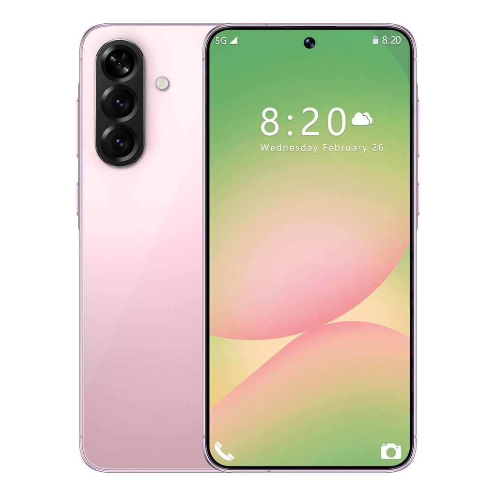 Tidesmit 5G Smartphone, 7.3 Inch OLED, 16GB RAM, 1TB Unlocked Pink 16g Tidesmit