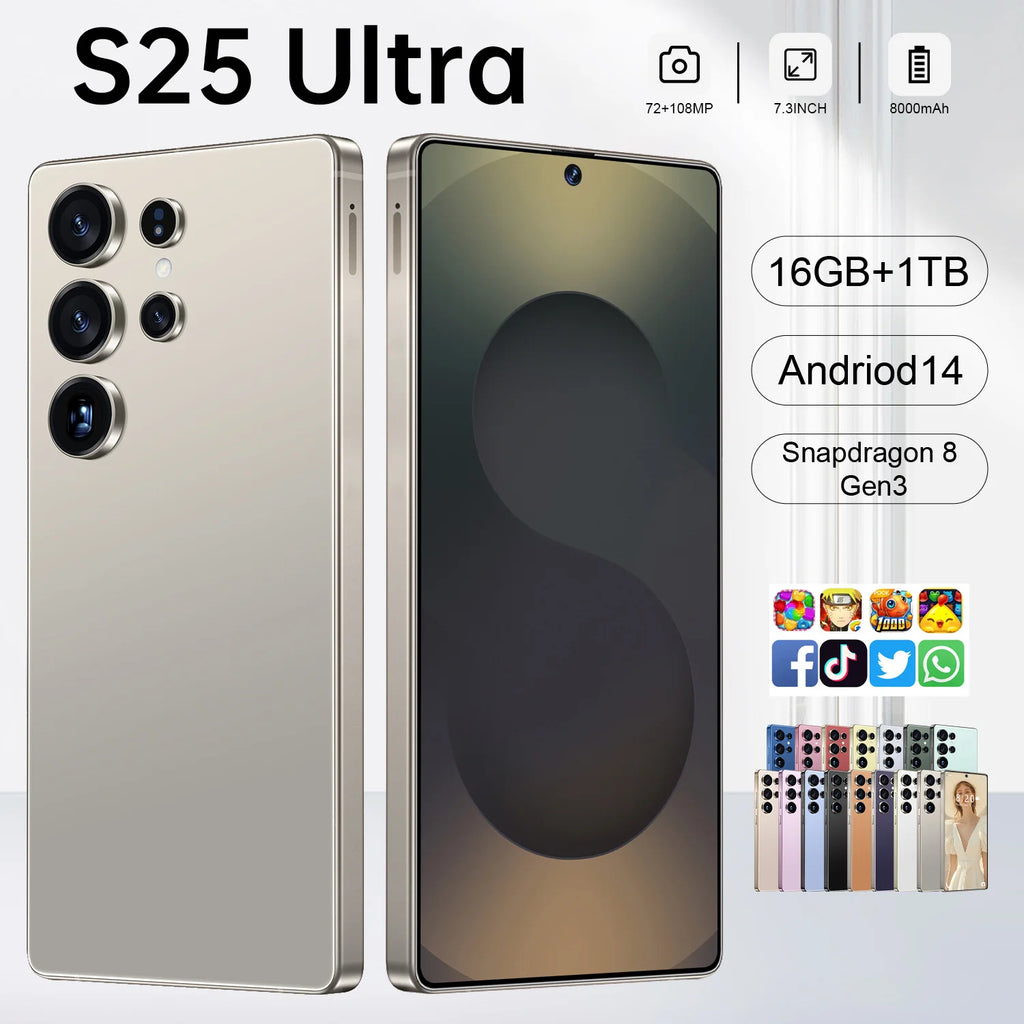 2025 Original S25 Ultra 5G Smartphone Touch Pen AI 16GB + 1TB6.9-inch Screen Dual SIM Unlocked Global Android Phone
