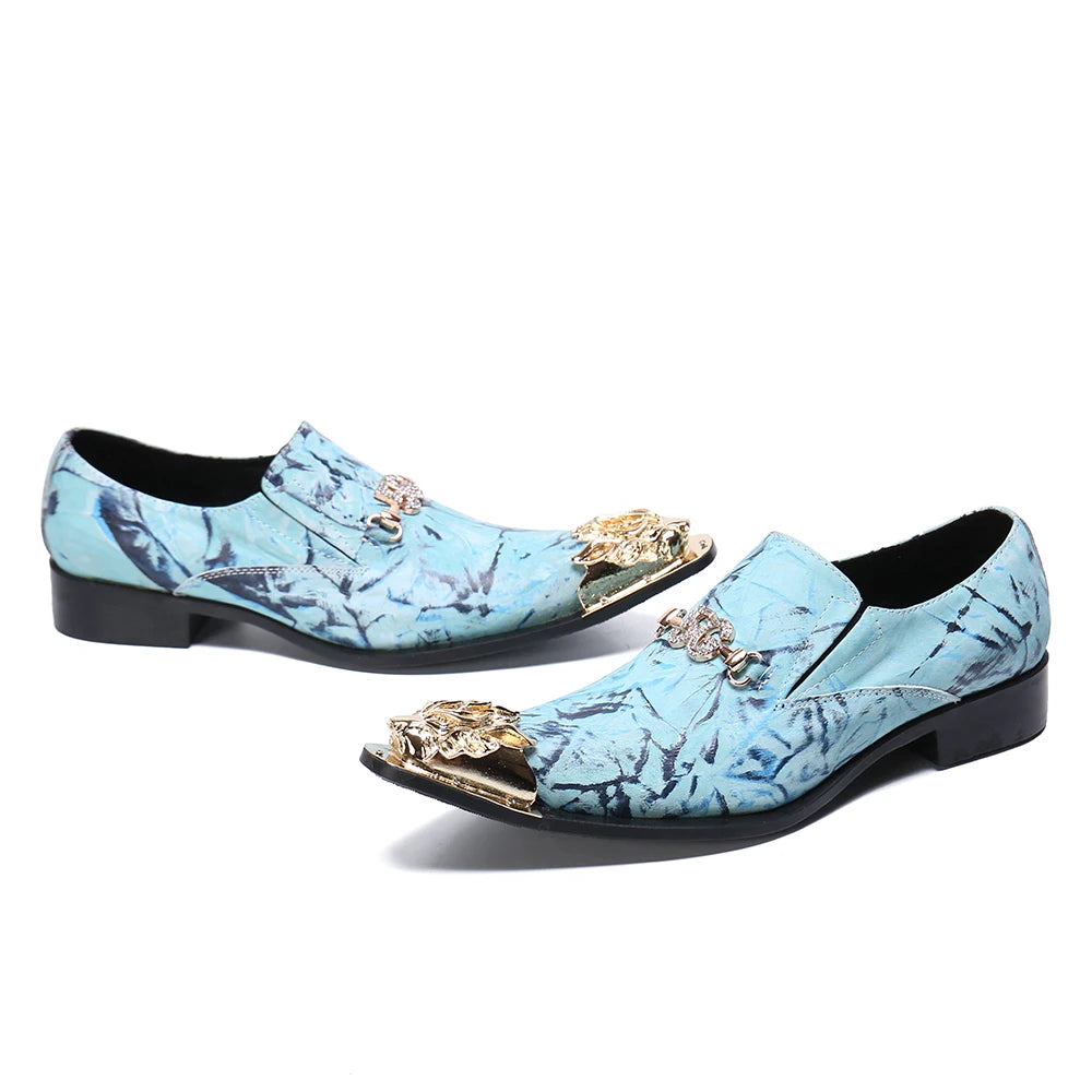 NA264 Luxury Pointed Toe Slip on Man Rhinestone Runway Loafers British Designer Patent Leather Wedding Party Men's Banquet Shoes