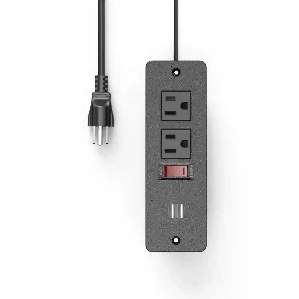 Recessed Power Strip for Desk – Dual USB-C Fast Charging & EU Socket Tidesmit