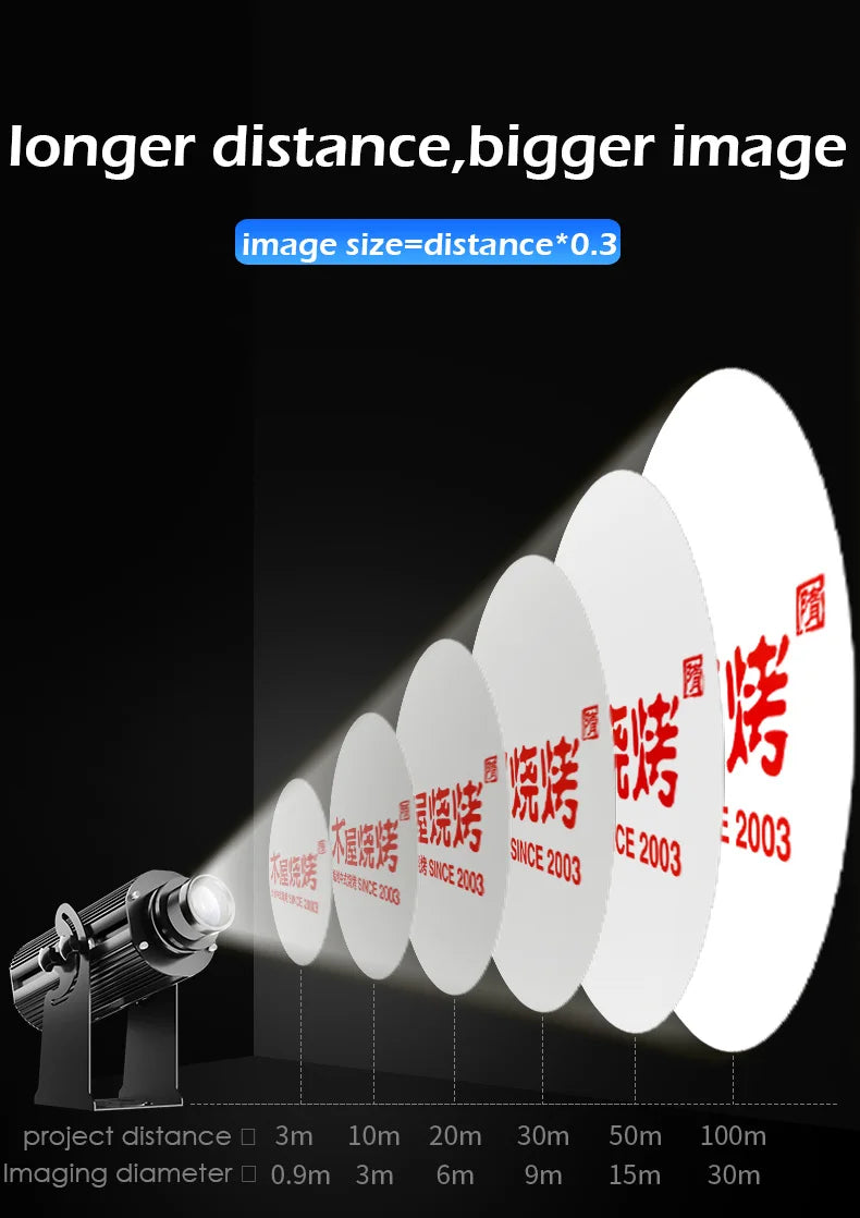 High Power 200W 300W Laser Light Projector ADS Logo Advertising Laser Show Text Customized Gobo Projection for Events